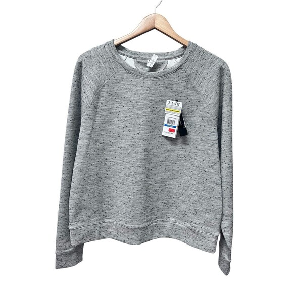 NWT Under Armour Slub Crew Neck Gray Sweatshirt Women's Sz XL Semi Fitted - Picture 1 of 4